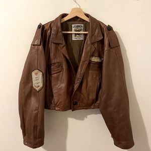 Brown leather jacket